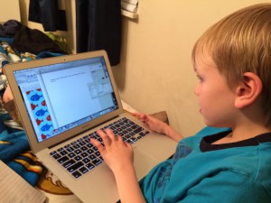 Kid writing essay